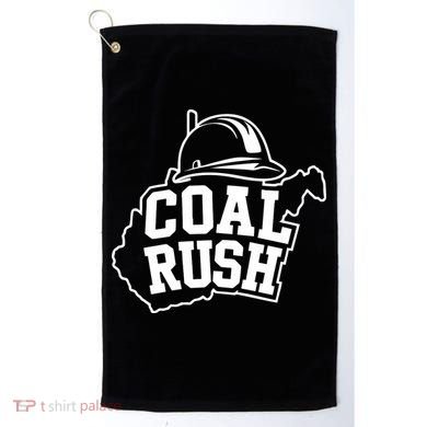 Wv Coal Rush With State And Miner Hard Hat Golf Towel