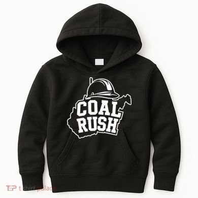 Wv Coal Rush With State And Miner Hard Hat Kids Hoodie
