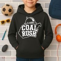 Wv Coal Rush With State And Miner Hard Hat Kids Hoodie thumb 2