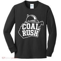 Wv Coal Rush With State And Miner Hard Hat Kids Long Sleeve Shirt thumb 0