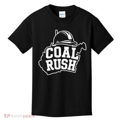 Wv Coal Rush With State And Miner Hard Hat Kids T-Shirt