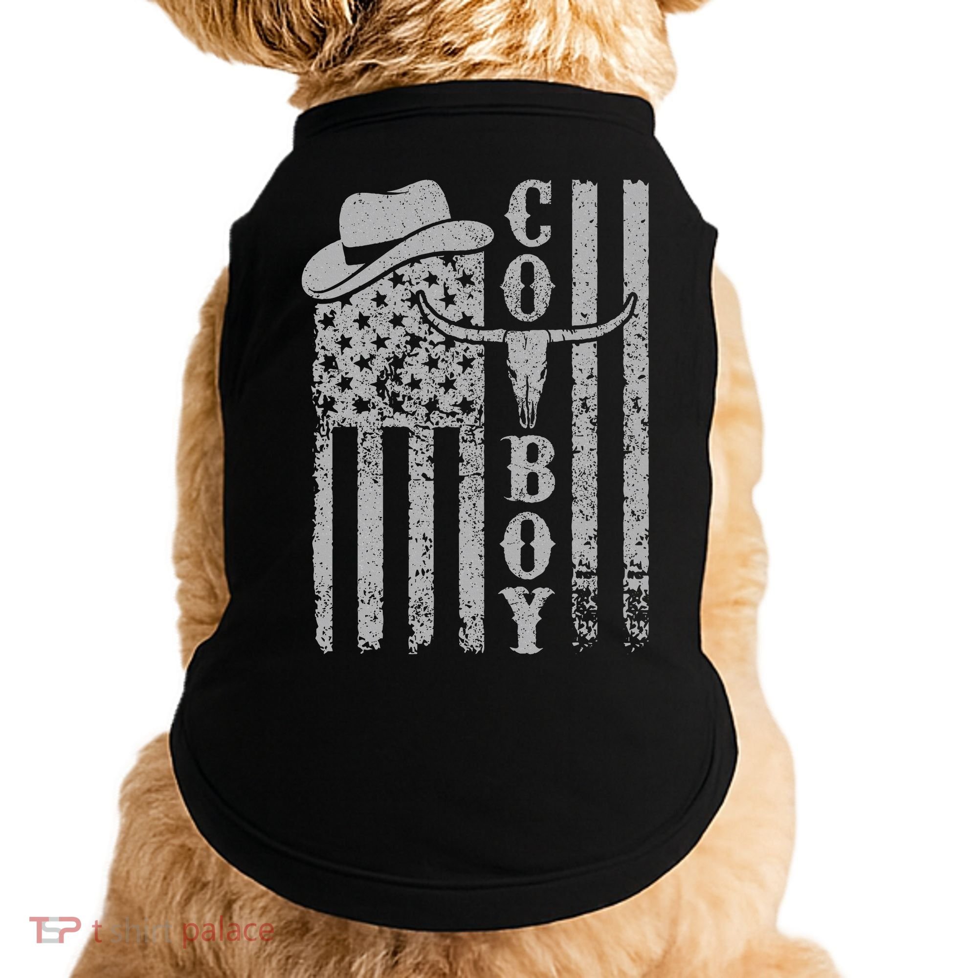 Western Country Rodeo Southern American Flag Doggie Tank