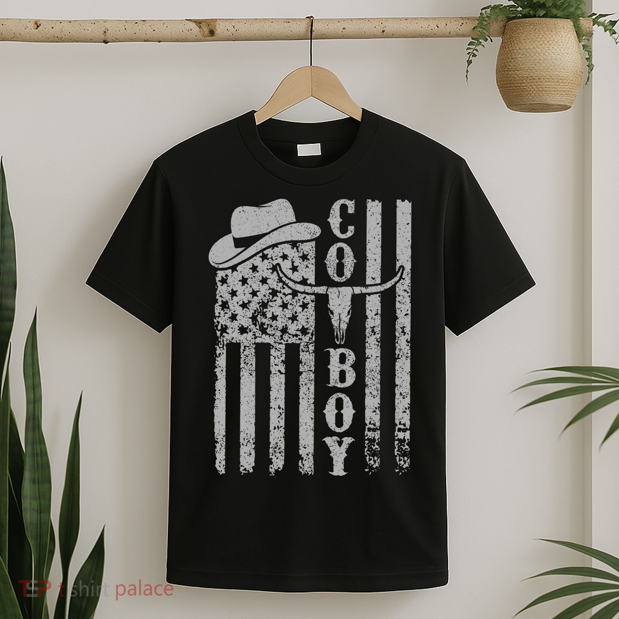 Western Country Rodeo Southern American Flag T-Shirt