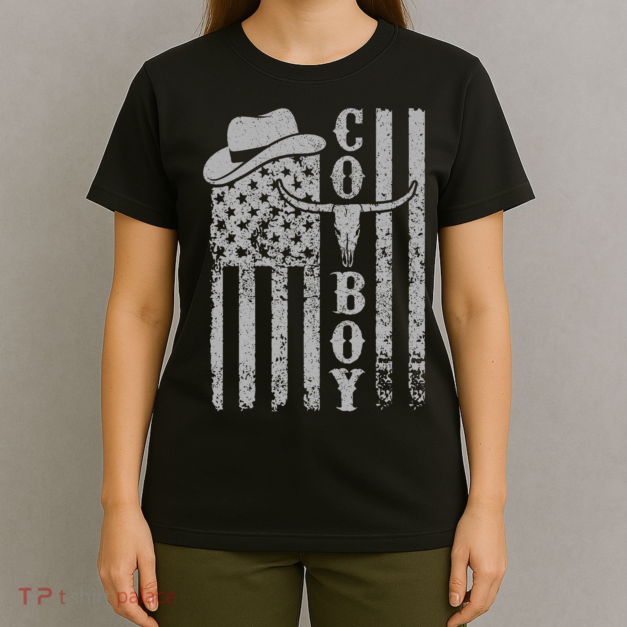 Western Country Rodeo Southern American Flag T-Shirt