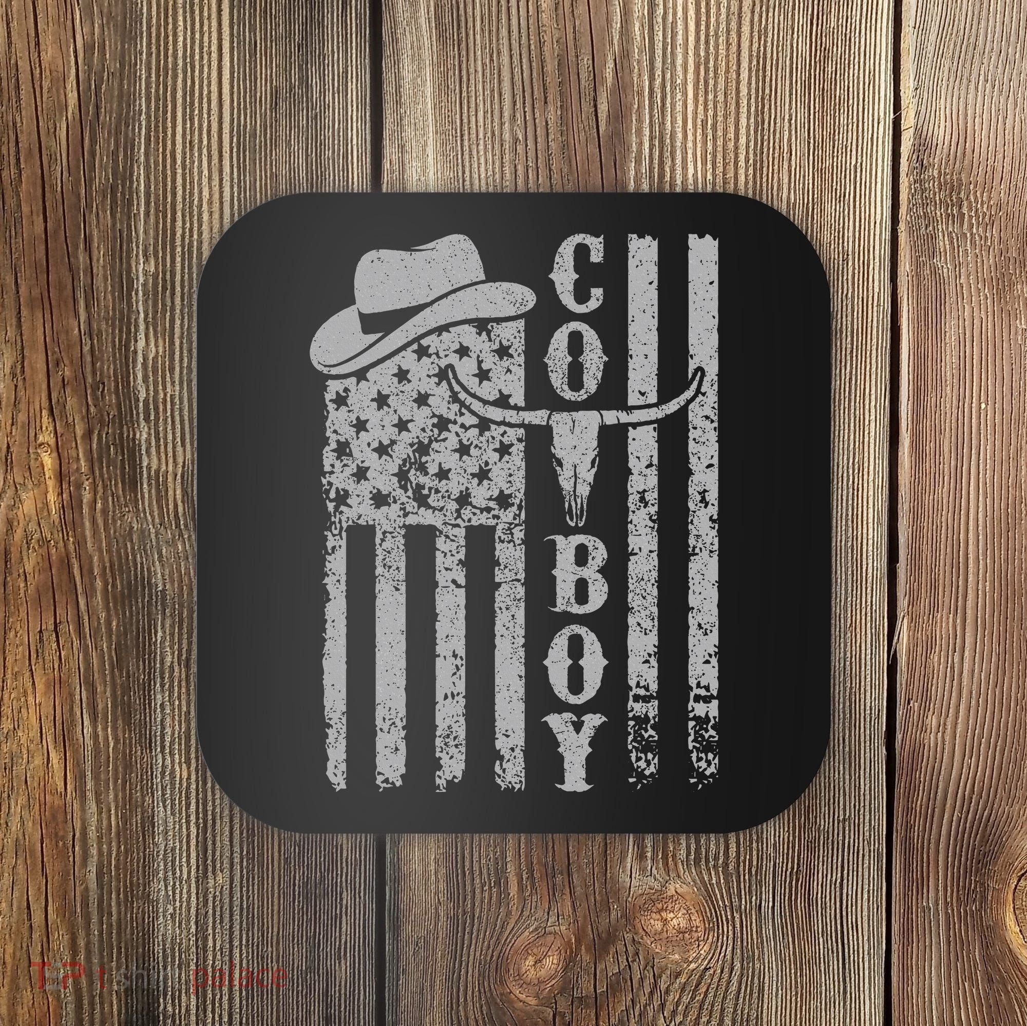 Western Country Rodeo Southern American Flag Coaster