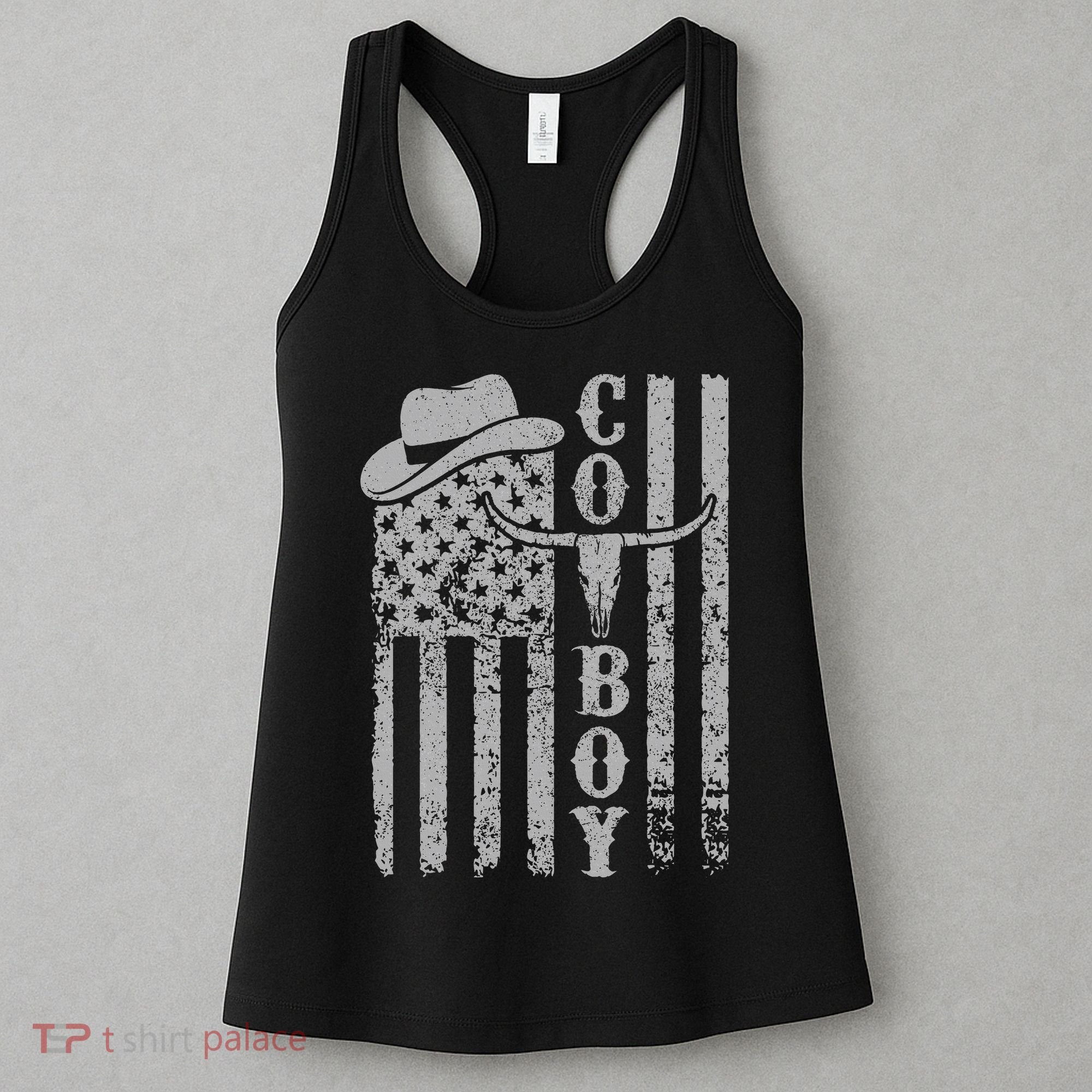 Western Country Rodeo Southern American Flag Women's Tank Top