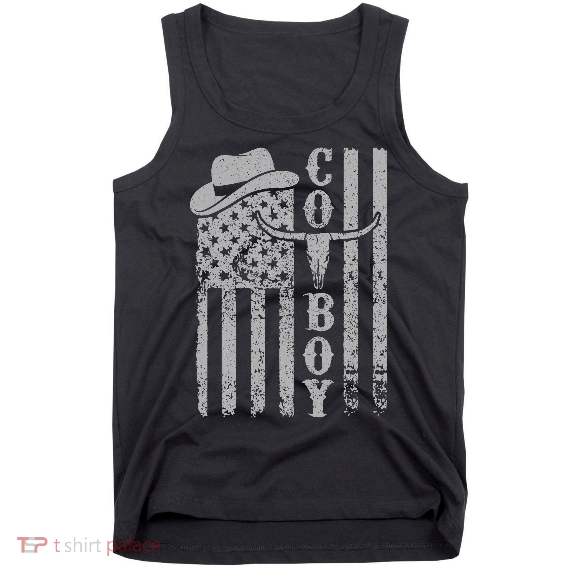 Western Country Rodeo Southern American Flag Tank Top