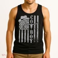 Western Country Rodeo Southern American Flag Tank Top thumb 3