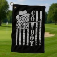 Western Country Rodeo Southern American Flag Golf Towel thumb 1