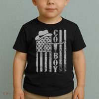Western Country Rodeo Southern American Flag Toddler T-Shirt thumb 2
