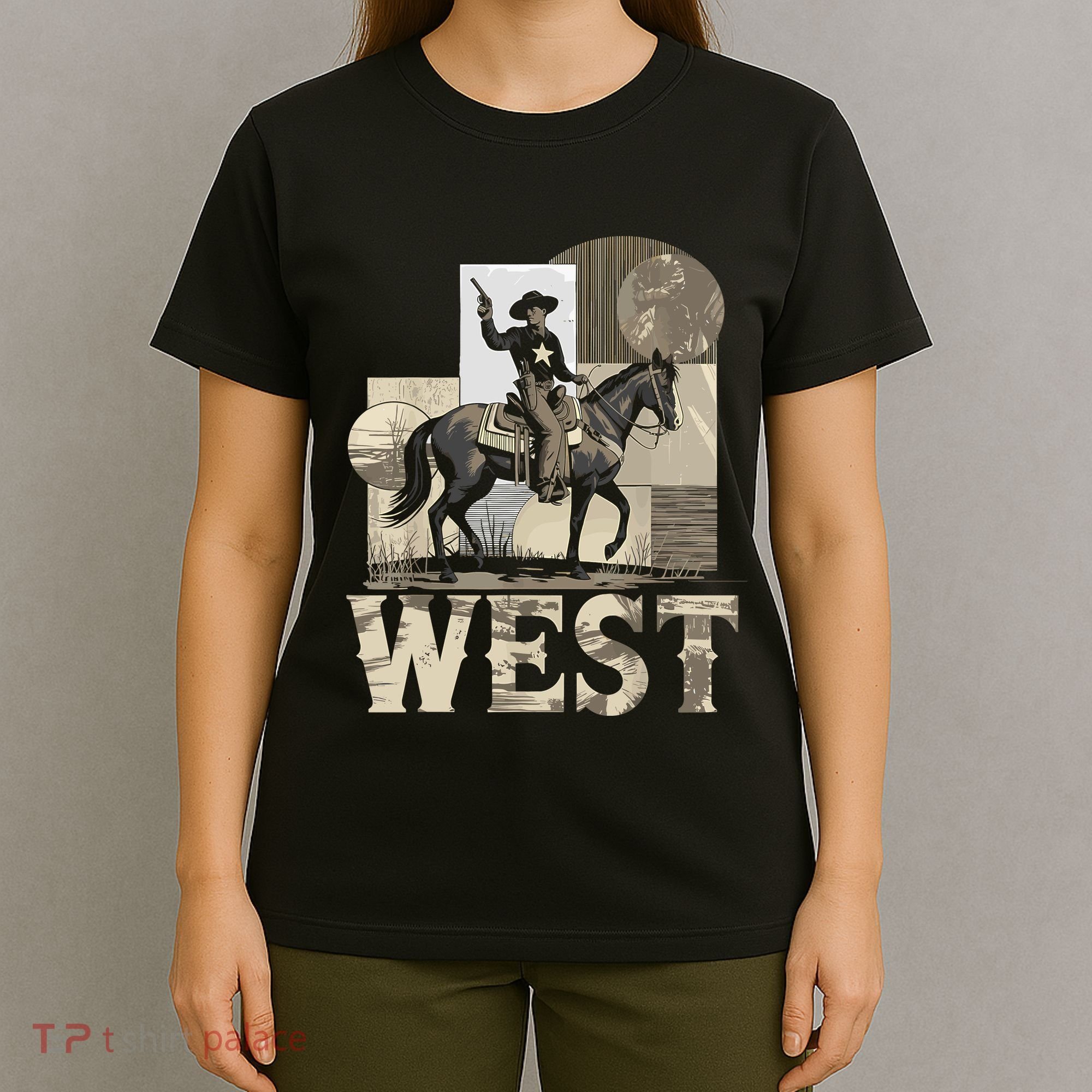 Western Cowboy Rodeo Horse Riding Vintage Retro T-Shirt
