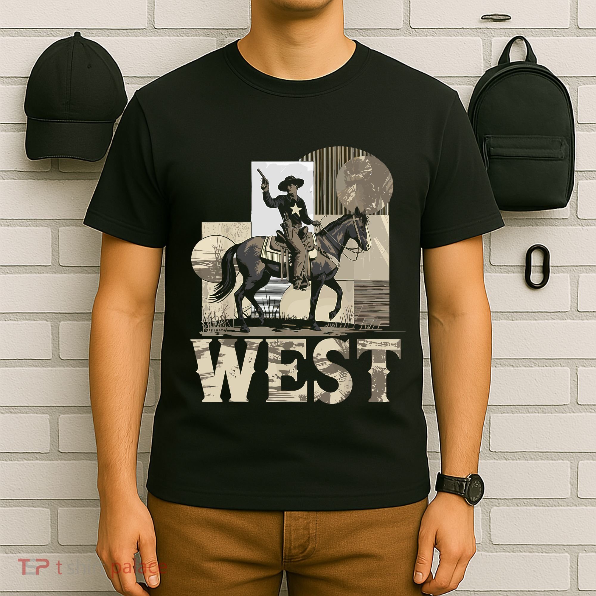 Western Cowboy Rodeo Horse Riding Vintage Retro T-Shirt