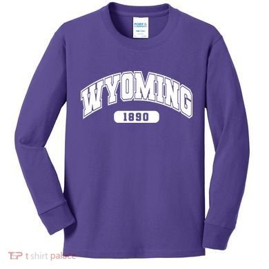 Wyoming Collegiate Style 1890 Kids Long Sleeve Shirt