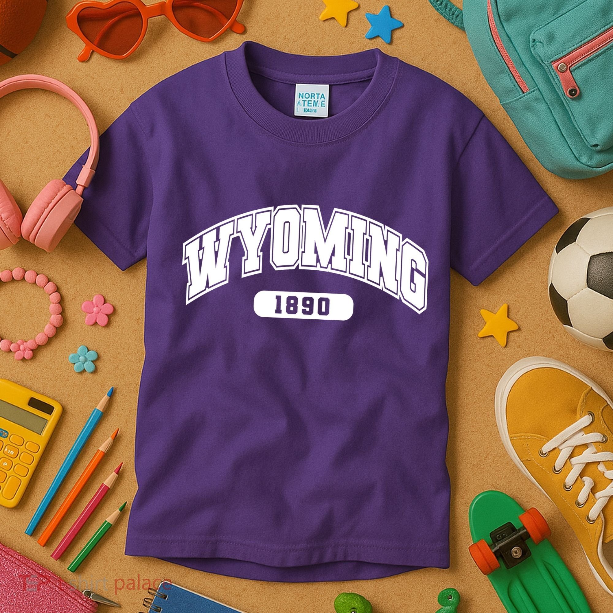Wyoming Collegiate Style 1890 Kids T-Shirt