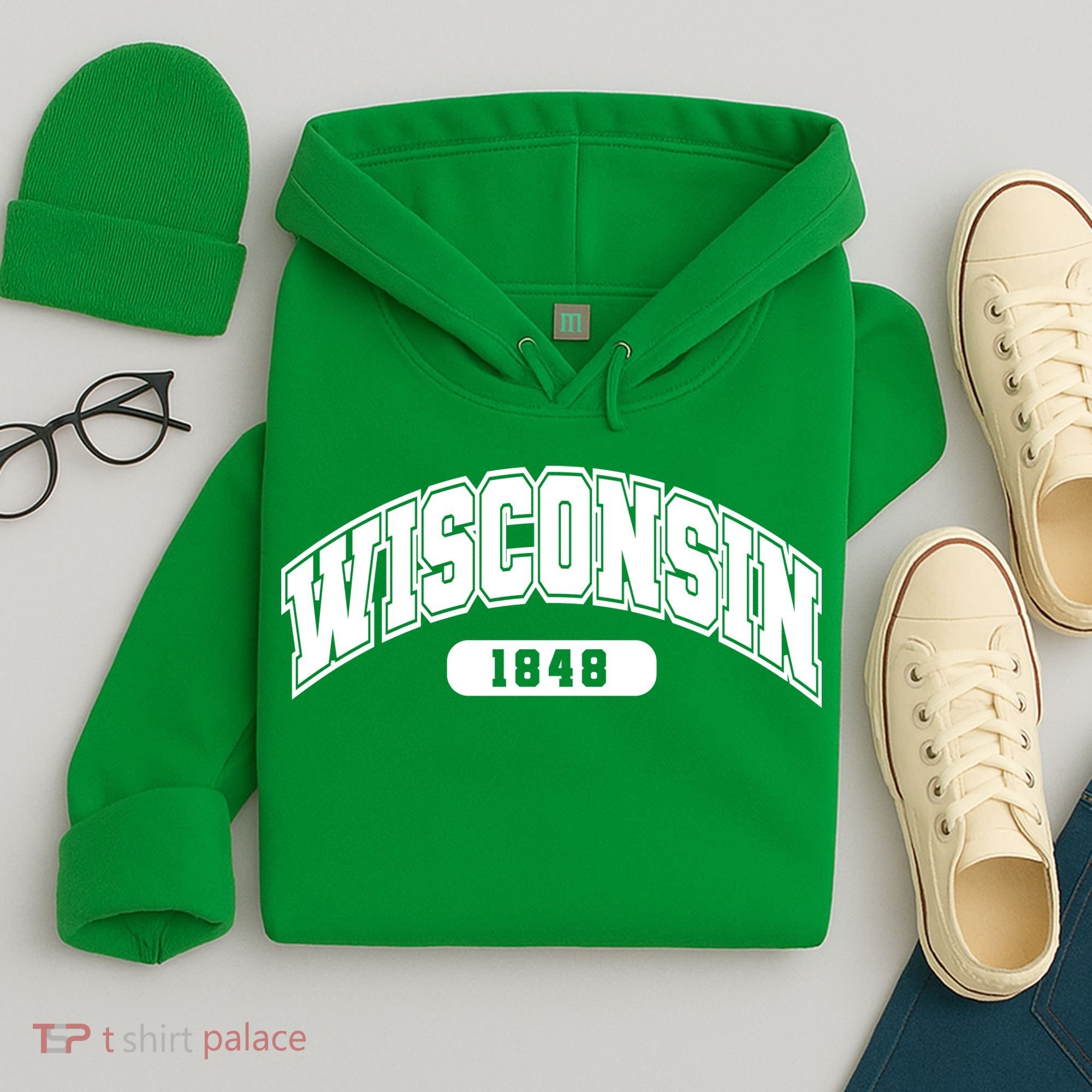 Wisconsin Collegiate Style 1848 Hoodie
