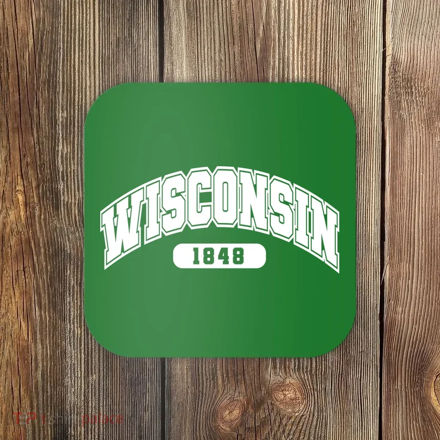 Wisconsin Collegiate Style 1848 Coaster