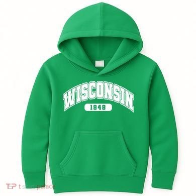 Wisconsin Collegiate Style 1848 Kids Hoodie