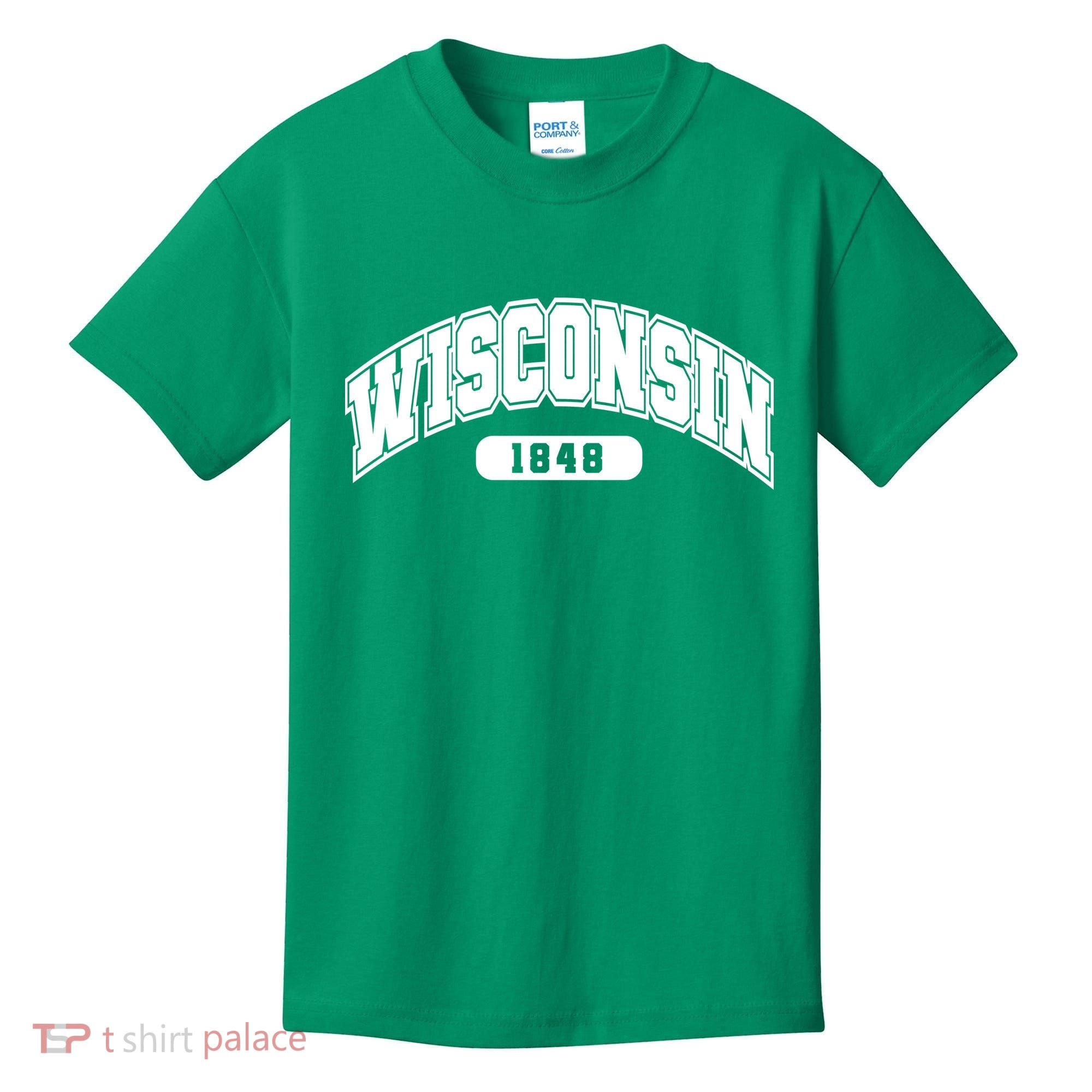 Wisconsin Collegiate Style 1848 Kids T-Shirt