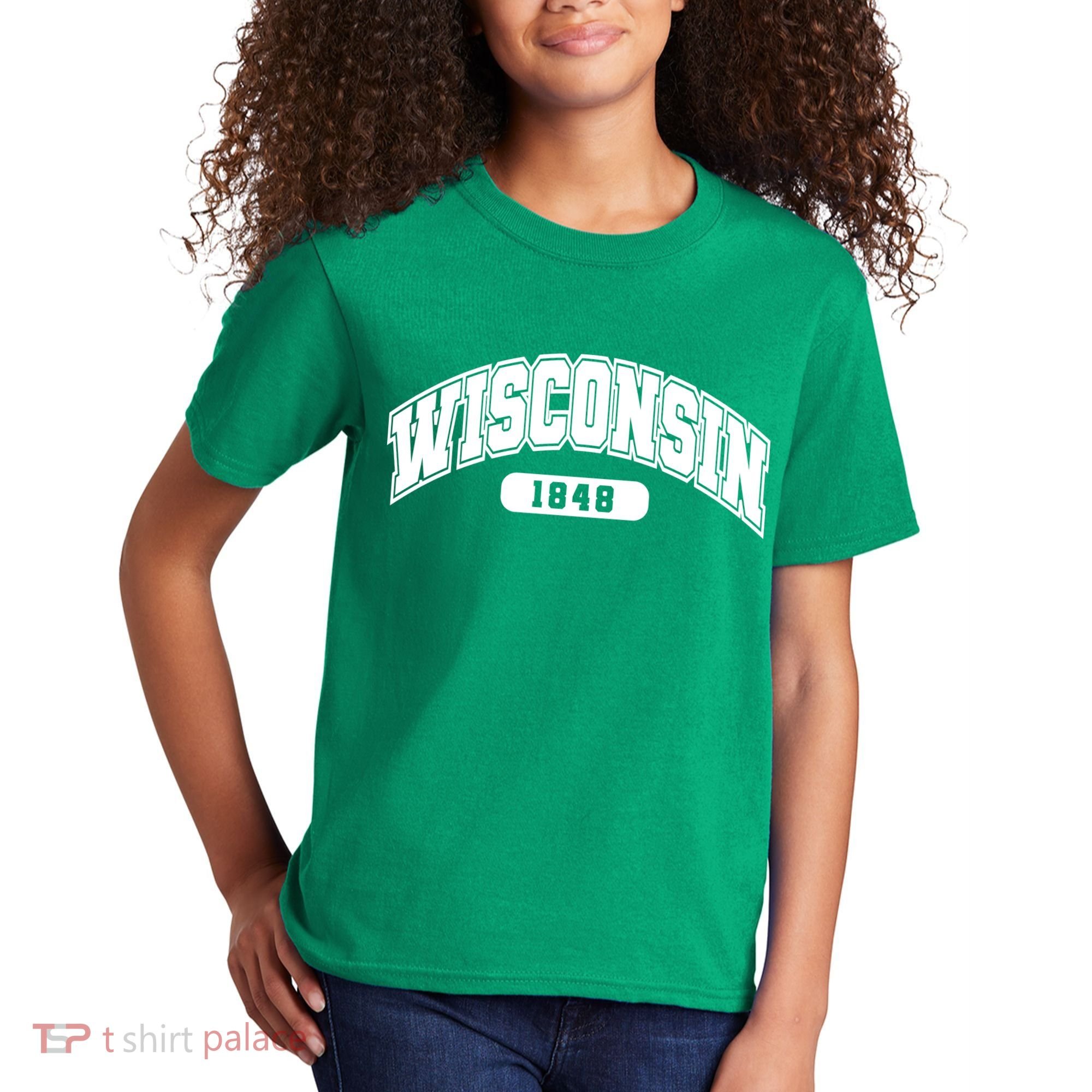 Wisconsin Collegiate Style 1848 Kids T-Shirt
