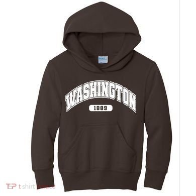 Washington Collegiate Style 1889 Kids Hoodie