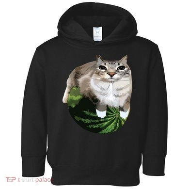 Watermelon Cat Silly Cat Meme Toddler Hoodie