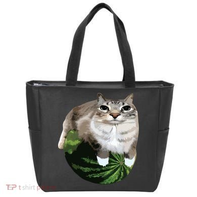 Watermelon Cat Silly Cat Meme Tote Bag