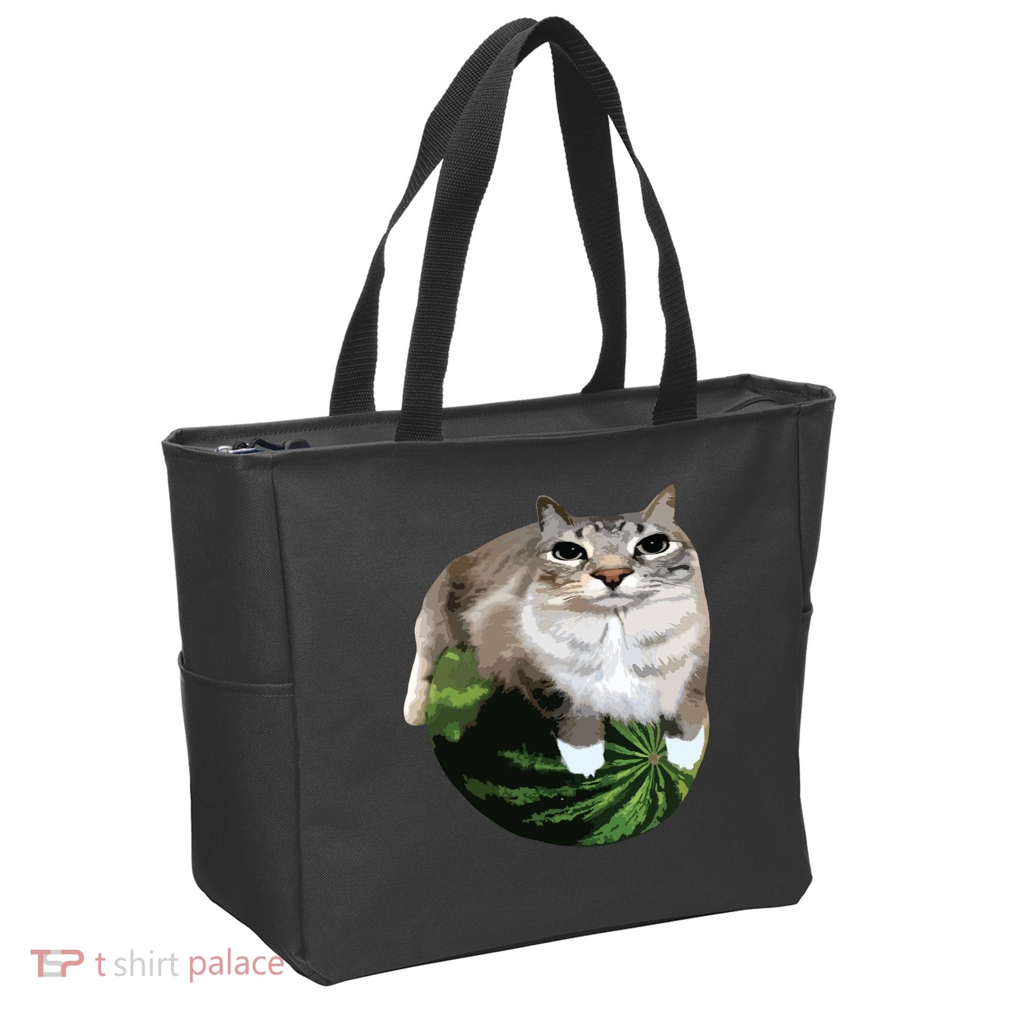 Watermelon Cat Silly Cat Meme Tote Bag