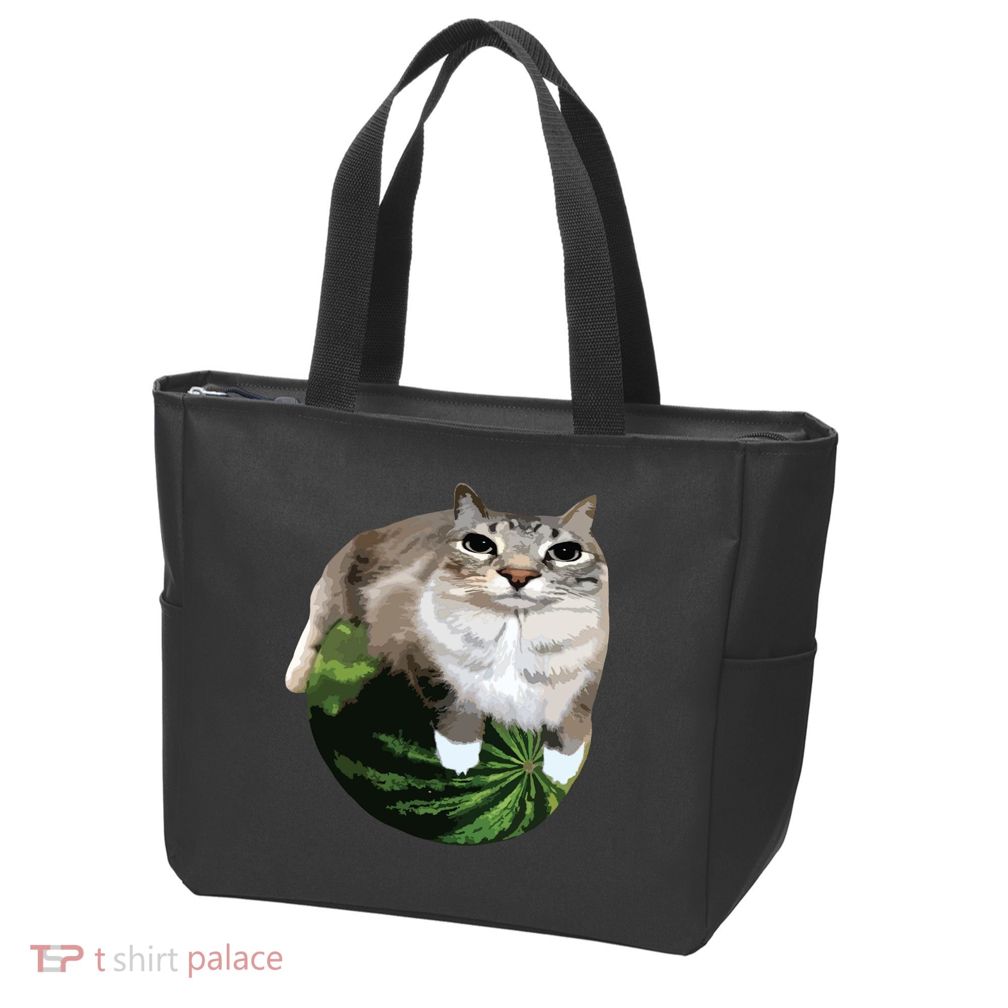 Watermelon Cat Silly Cat Meme Tote Bag
