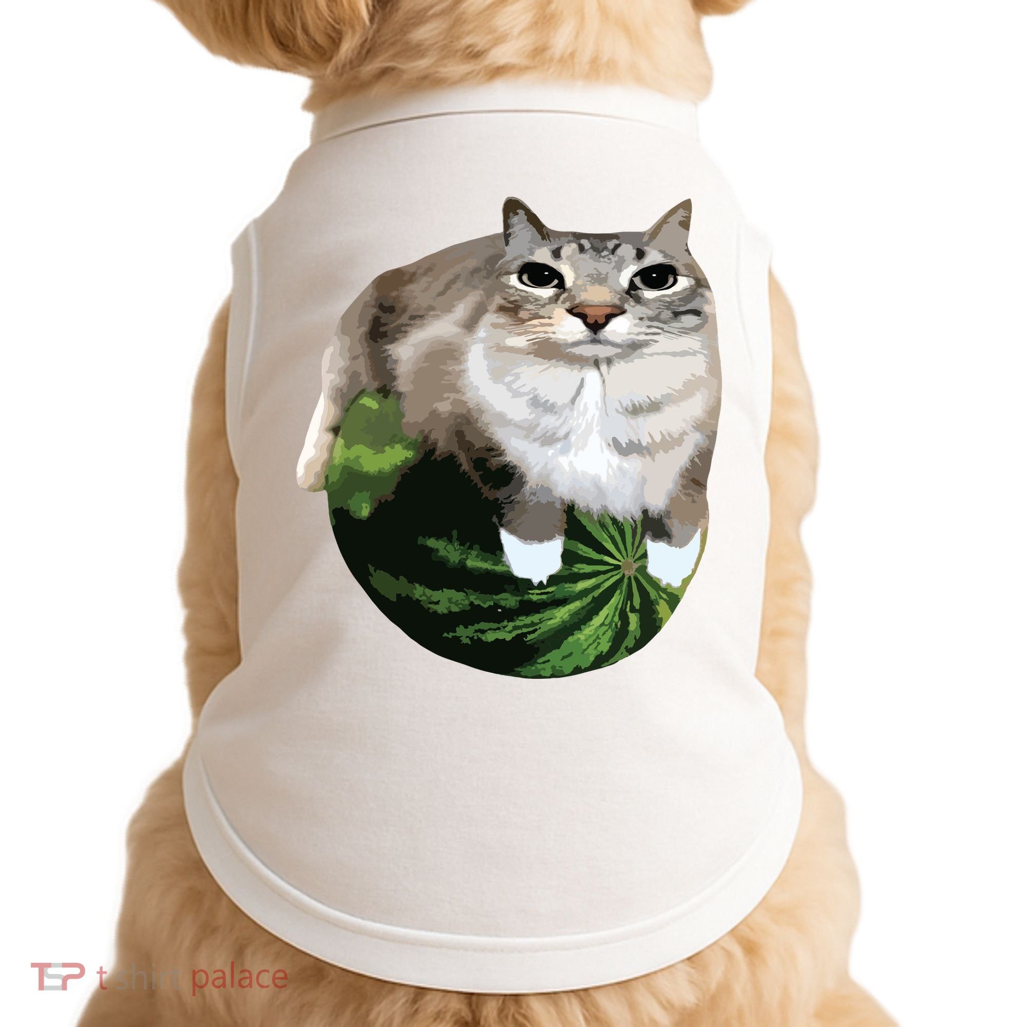 Watermelon Cat Silly Cat Meme Doggie Tank