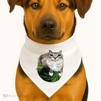 Watermelon Cat Silly Cat Meme USA-Made Doggie Bandana thumb 1