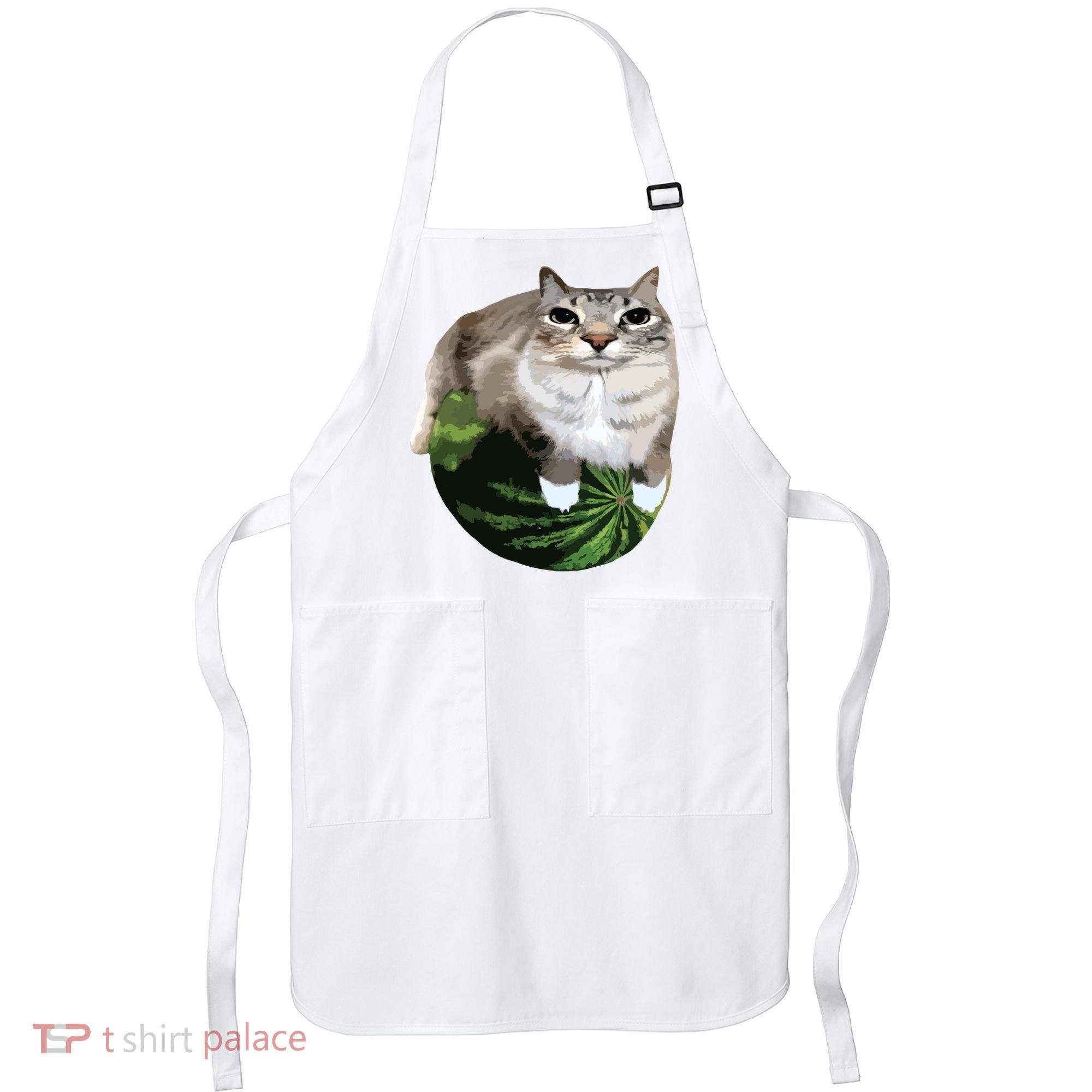 Watermelon Cat Silly Cat Meme Apron