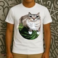 Watermelon Cat Silly Cat Meme T-Shirt thumb 3