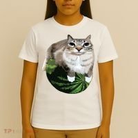 Watermelon Cat Silly Cat Meme T-Shirt thumb 4