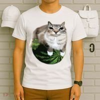 Watermelon Cat Silly Cat Meme T-Shirt thumb 6
