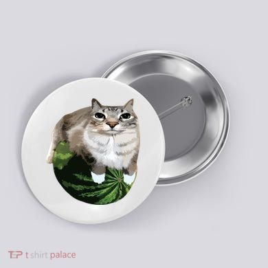 Watermelon Cat Silly Cat Meme Button
