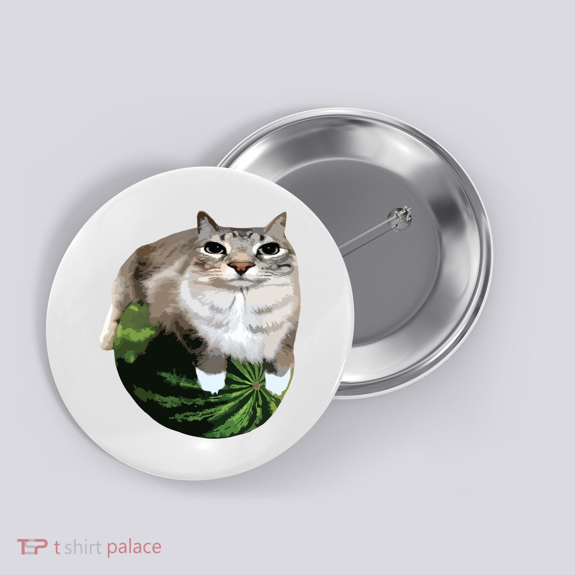 Watermelon Cat Silly Cat Meme Button