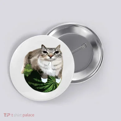 Watermelon Cat Silly Cat Meme Button