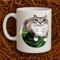 Watermelon Cat Silly Cat Meme Coffee Mug thumb 2