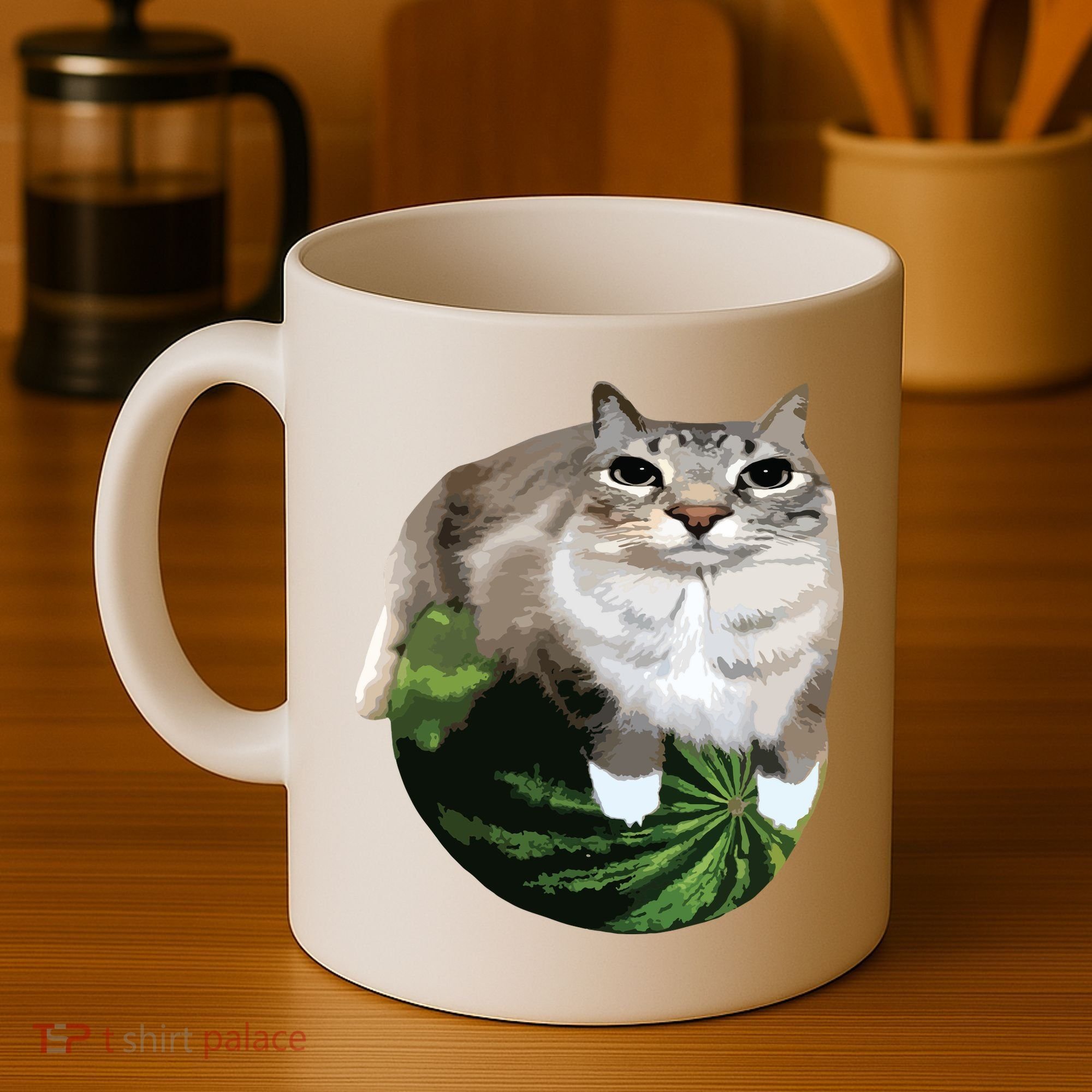 Watermelon Cat Silly Cat Meme Coffee Mug