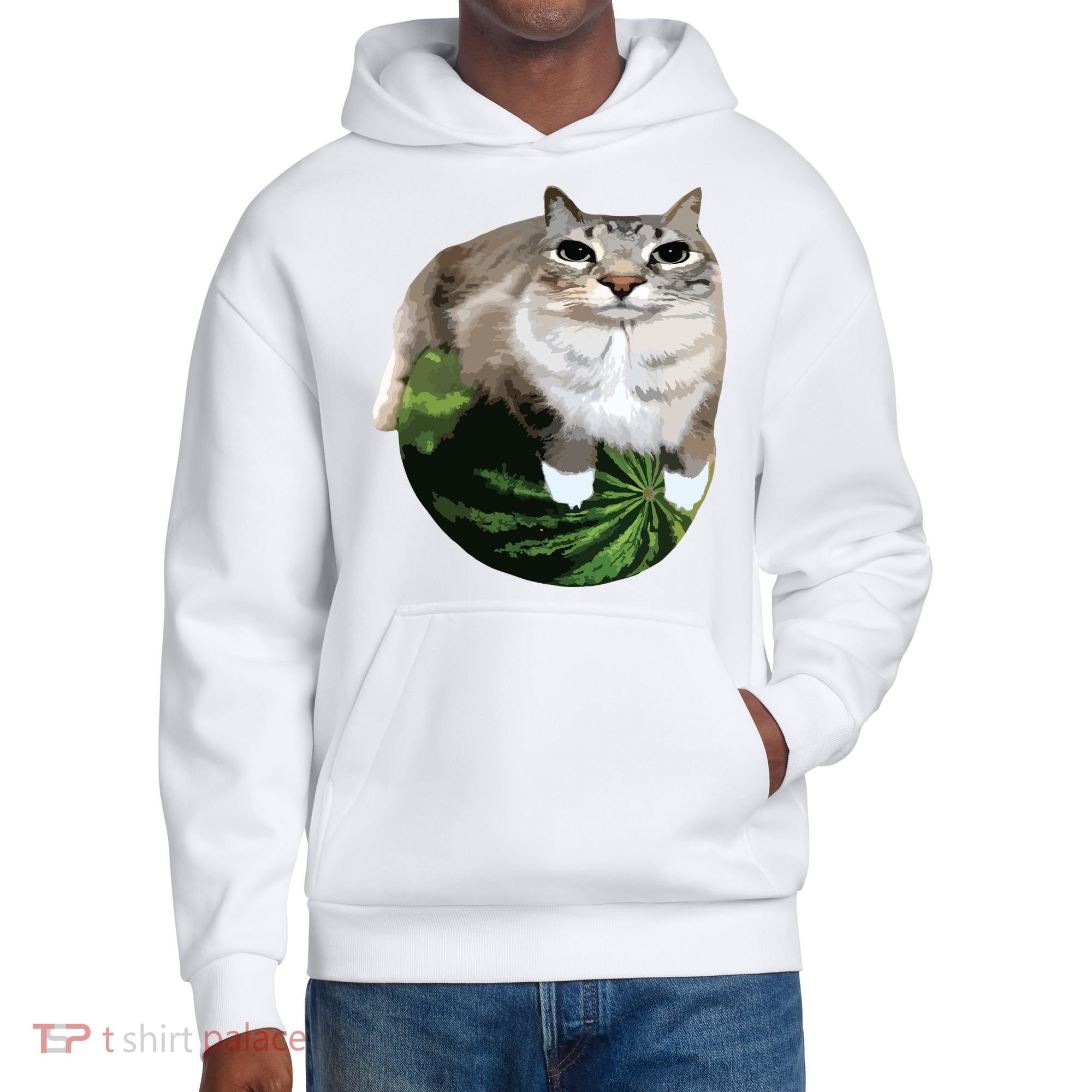 Watermelon Cat Silly Cat Meme District V.I.T. Heavyweight Hoodie