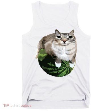 Watermelon Cat Silly Cat Meme Tank Top