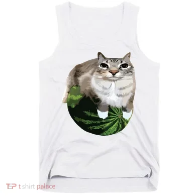 Watermelon Cat Silly Cat Meme Tank Top