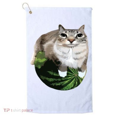 Watermelon Cat Silly Cat Meme Golf Towel