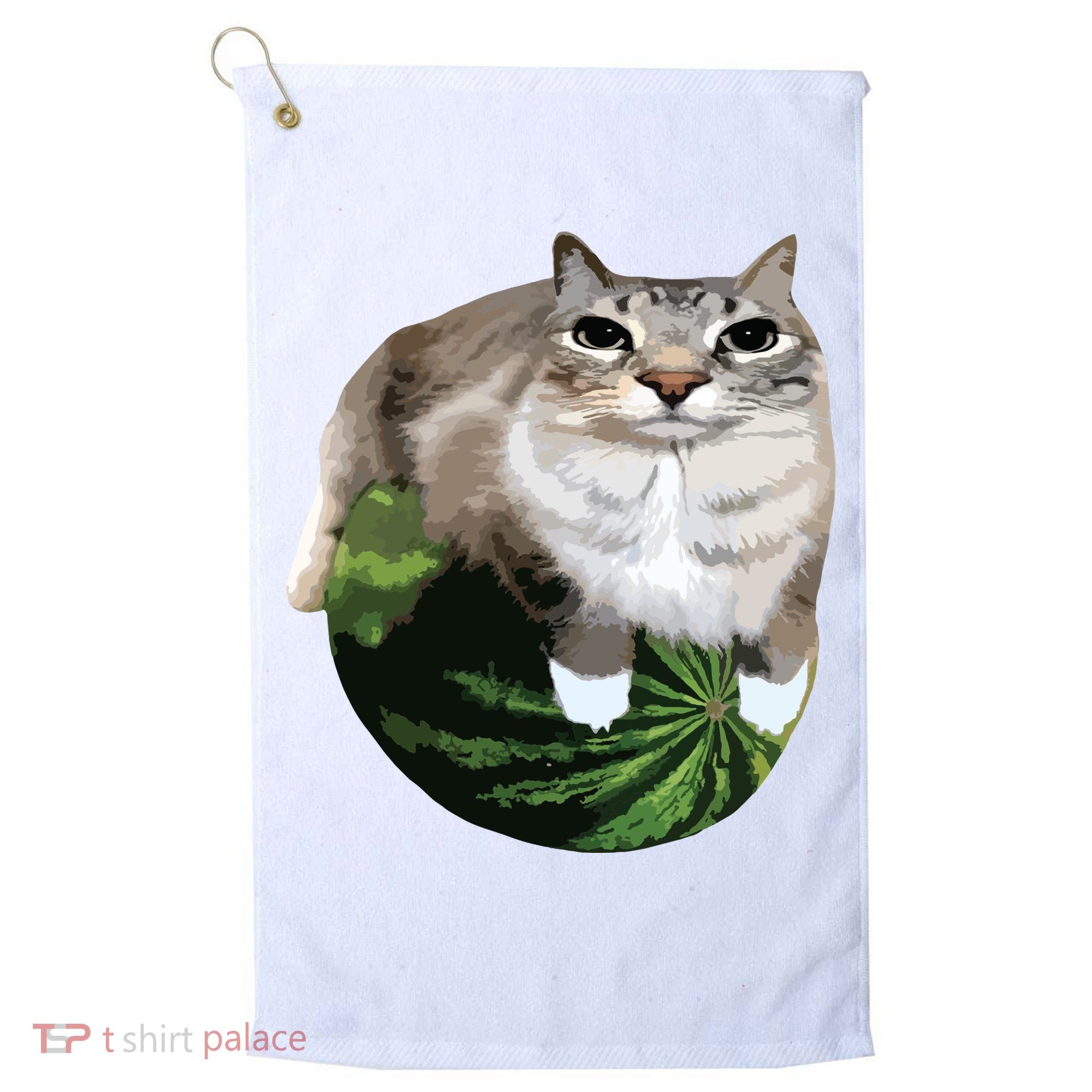 Watermelon Cat Silly Cat Meme Golf Towel