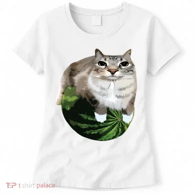 Watermelon Cat Silly Cat Meme Women's T-Shirt