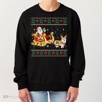 Welsh Corgi Santa Xmas Light Funny Dog Christmas Pajama Cute Gift Women's Sweatshirt thumb 0