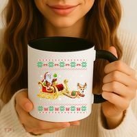 Welsh Corgi Santa Xmas Light Funny Dog Christmas Pajama Cute Gift Coffee Mug thumb 3