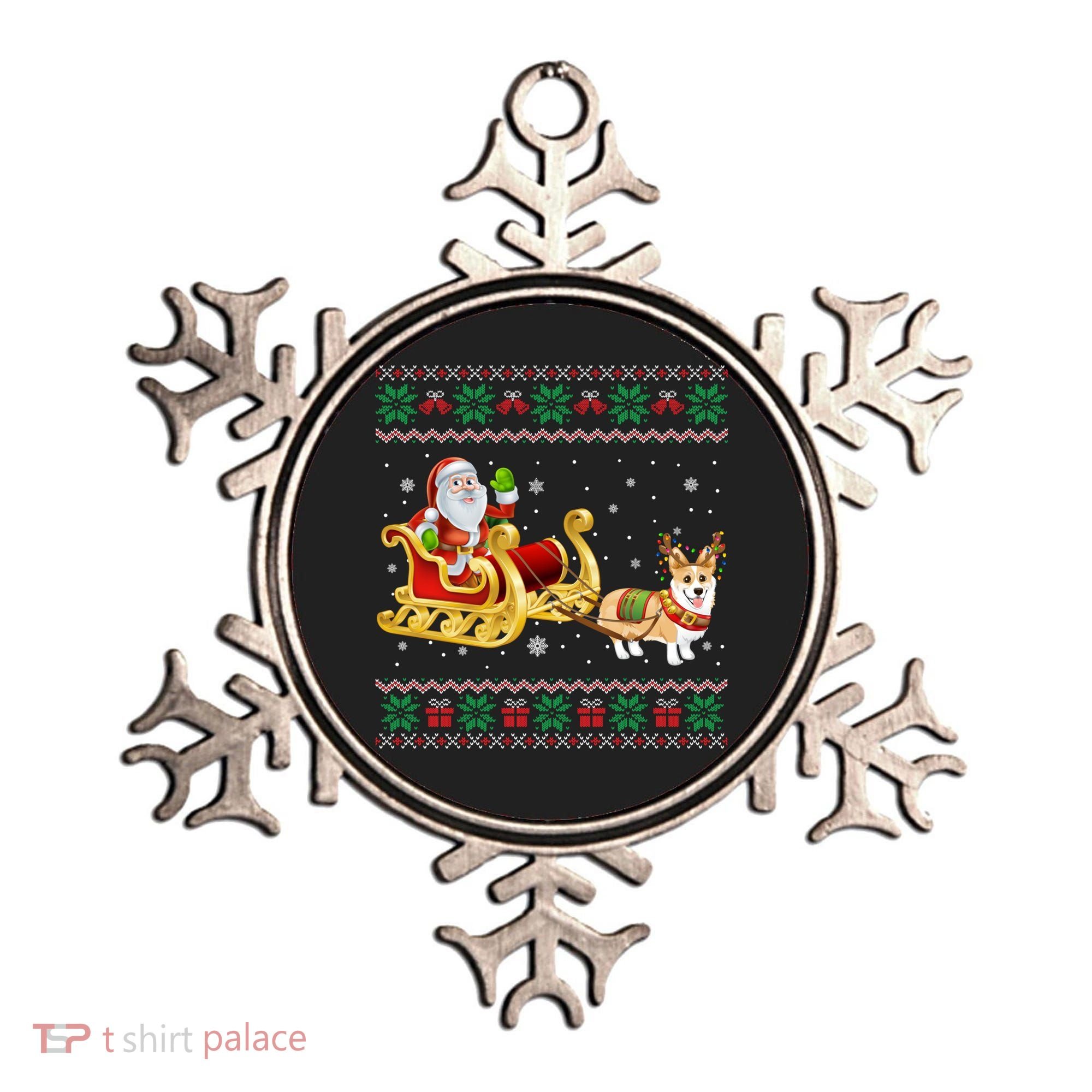 Welsh Corgi Santa Xmas Light Funny Dog Christmas Pajama Cute Gift Ornament