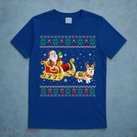 Welsh Corgi Santa Xmas Light Funny Dog Christmas Pajama Cute Gift T-Shirt thumb 5