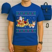 Welsh Corgi Santa Xmas Light Funny Dog Christmas Pajama Cute Gift T-Shirt thumb 6